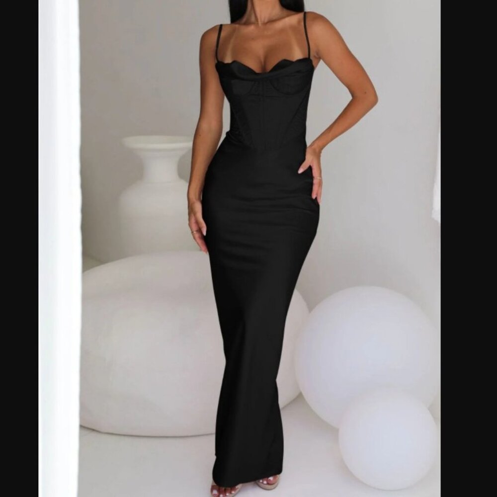 *NEW House of CB Charmaine Corset Dress Black Size Small